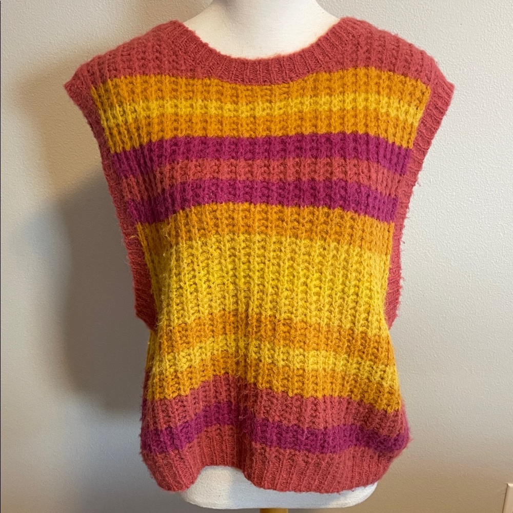 MOTHER Colorful Striped Sweater Vest